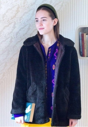 Brown faux fur soft vintage jacket