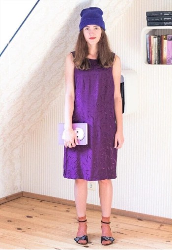 40% New Purple sleeveless textured dress