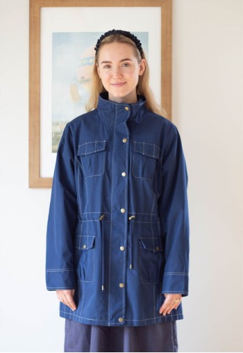 Dark blue navy vintage parka jacket coat